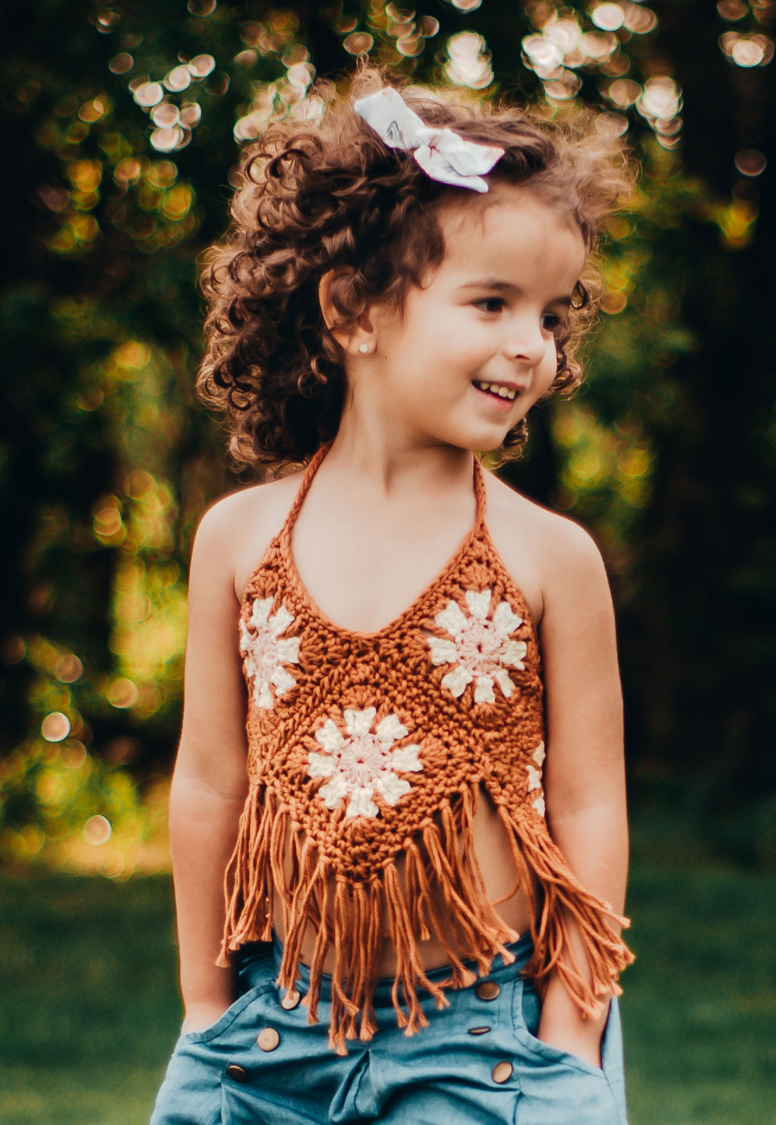 Handmade Sunflower And Daisy Halter Top, 100% Cotton Many Colors