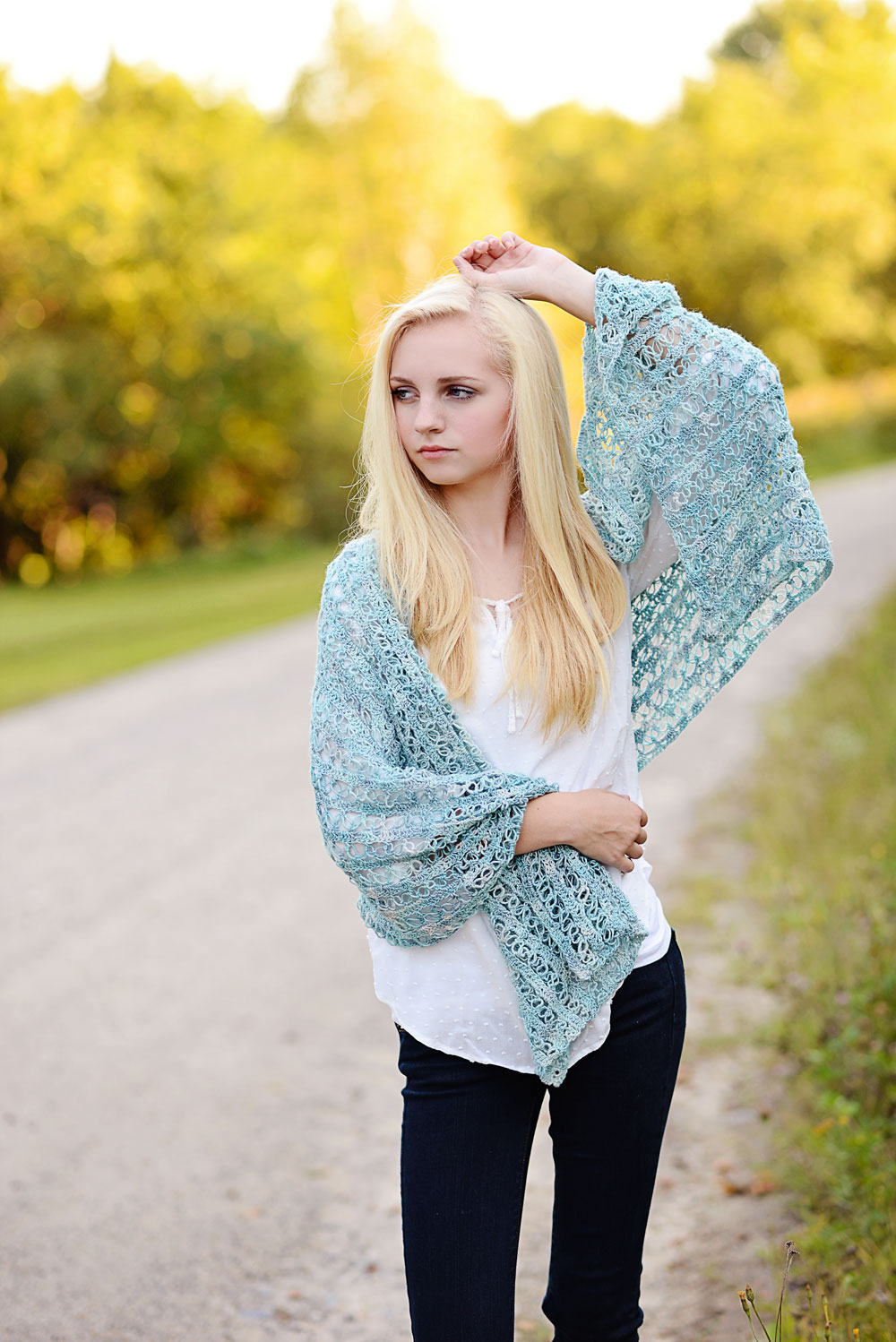 Waterfall Stole - Crocheted Wrap
